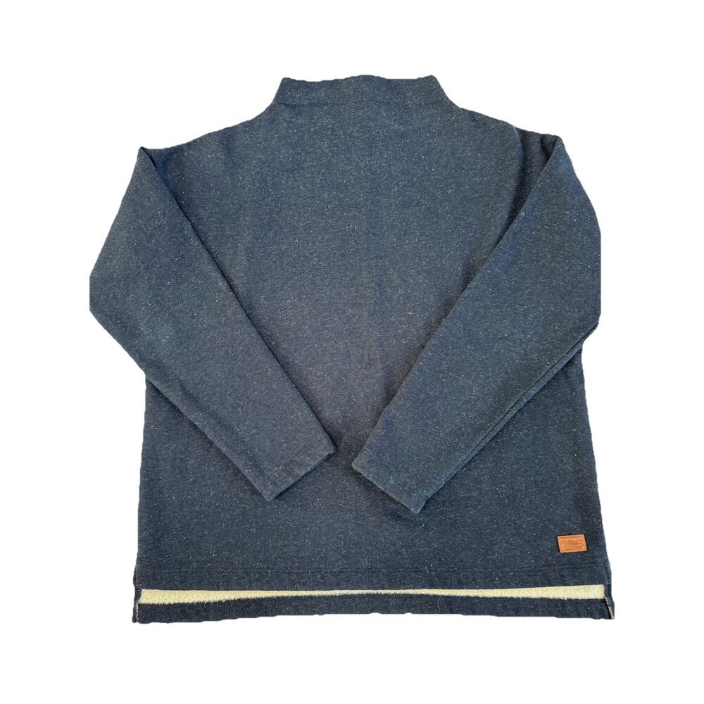 L.L.Bean Men's L Blue Fleece Mock Neck Pullover Sweatshirt Logo